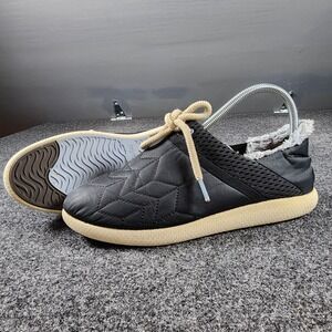 OluKai Mahiki Slippers Women 9 Navy Quilted Faux Fur Drop-In Heel 20477-4040